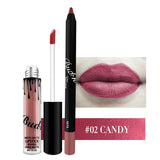 Matte Lip Gloss + Lipliner Pencil Matte Lip Set