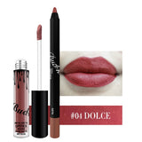 Matte Lip Gloss + Lipliner Pencil Matte Lip Set