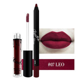 Matte Lip Gloss + Lipliner Pencil Matte Lip Set